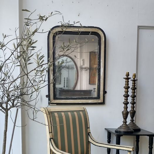 Antique painted French shabby mirror