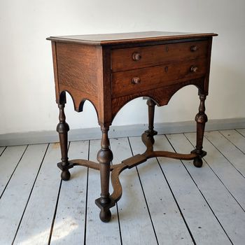 Carved oak antique side table