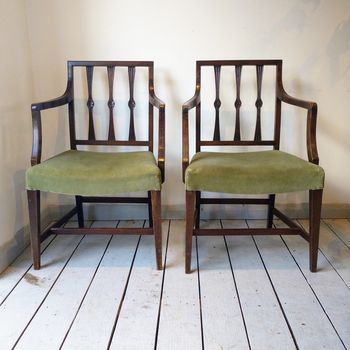 Pair of Georgian elbow chairs