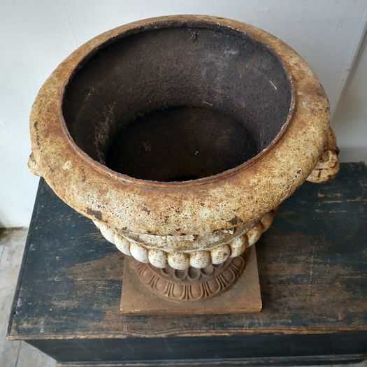Antique iron urn