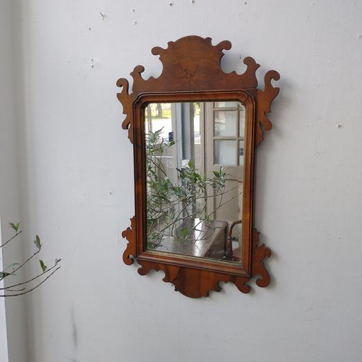 Georgian walnut fret mirror