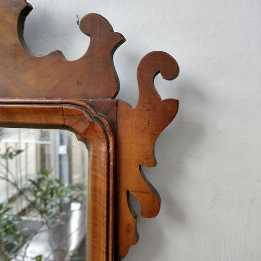 Georgian walnut fret mirror