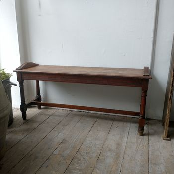 Edwardian walnut hall seat