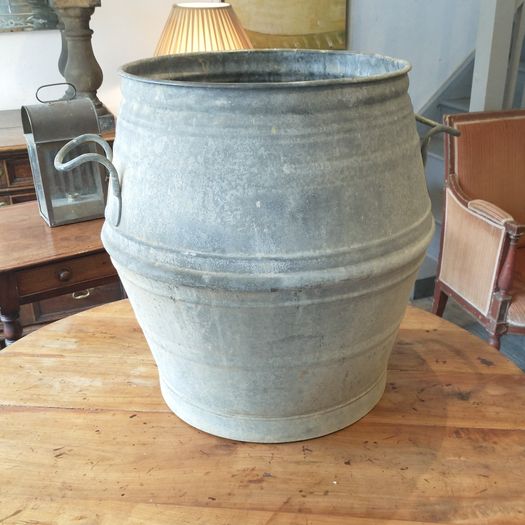 French galvanised zinc planter- old