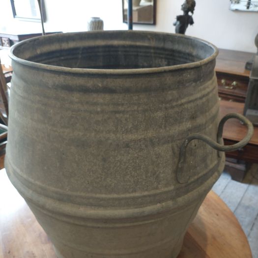 French galvanised zinc planter- old