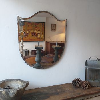 Antique shield mirror