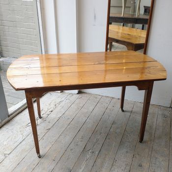 Antique plank top pear wood farmhouse table