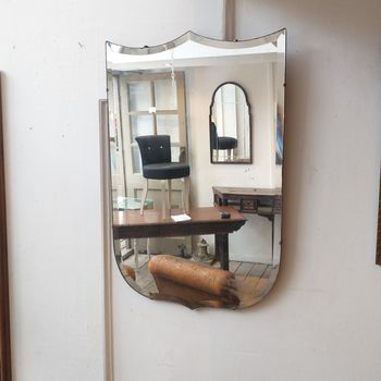 Large 20s frameless shield mirror