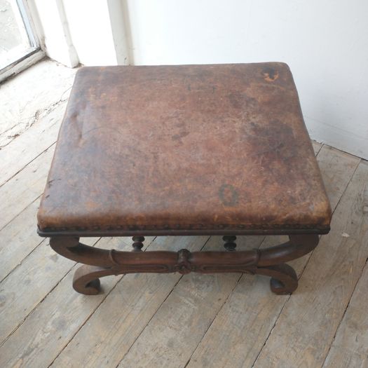 Large X frame antique stool