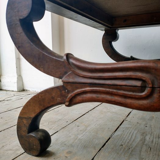 Large X frame antique stool