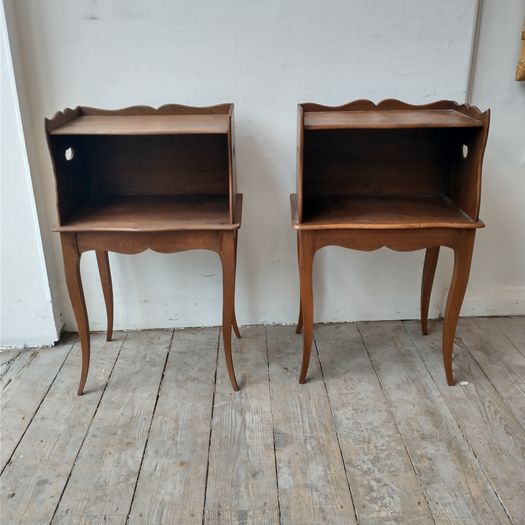 Antique walnut bedside tables