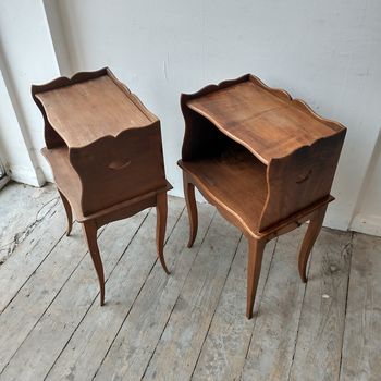 Antique walnut bedside tables