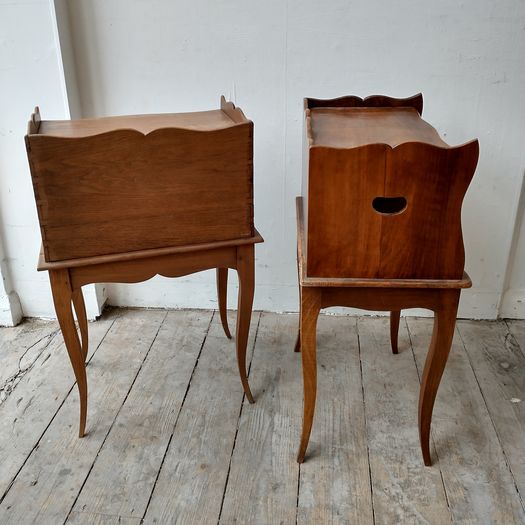 Antique walnut bedside tables