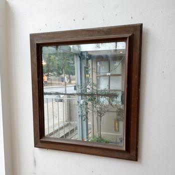 Simple antique  almost square mirror