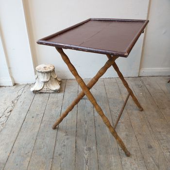 Antique painted x framed folding table