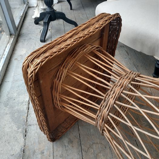 1950s weaved cane side table