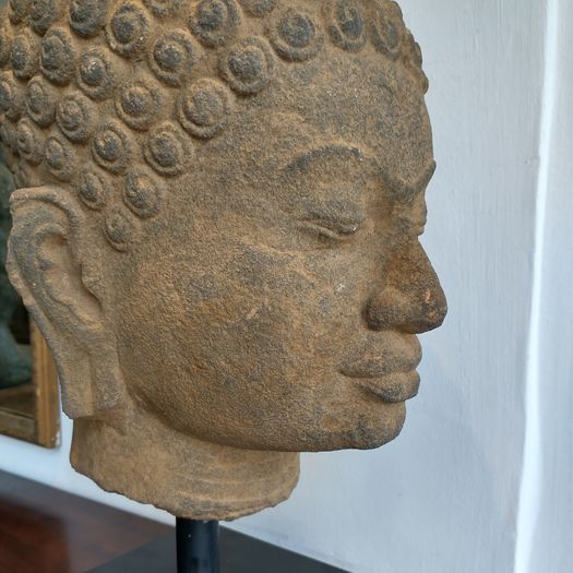 Large carved stone Buddha statue