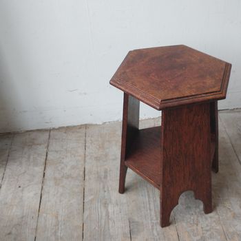 C19TH arts n crafts oak drinks table