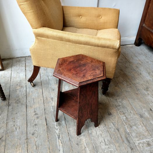 C19TH arts n crafts oak drinks table