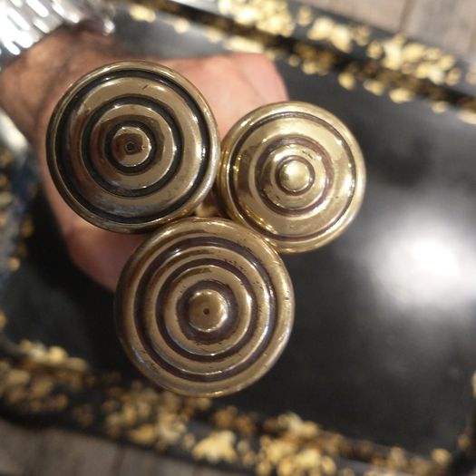 Georgian full length polished brass fire irons