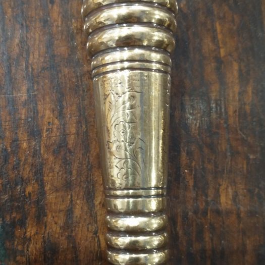 Georgian full length polished brass fire irons