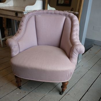 C19th cloth upholstered armchair