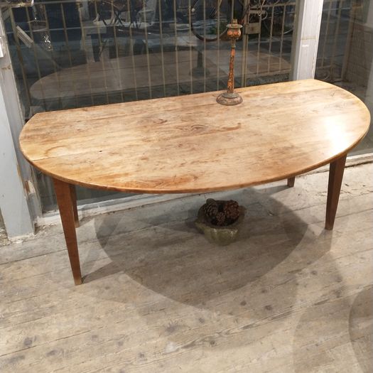 French fruitwood large oval farmhouse table