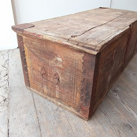 Scandi antique painted chest