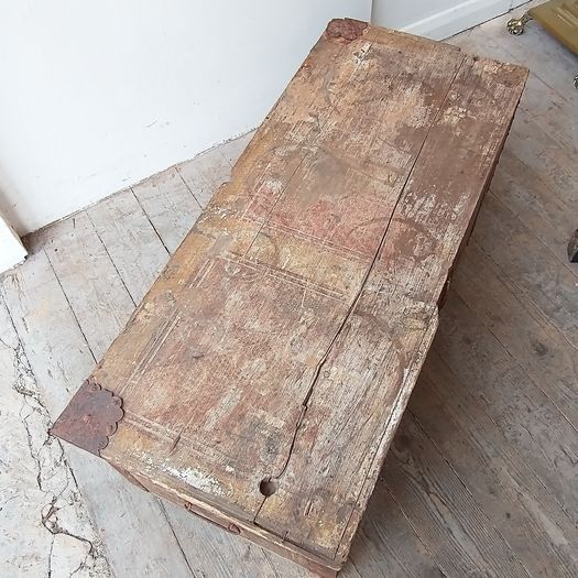 Scandi antique painted chest