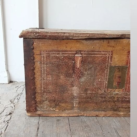 Scandi antique painted chest