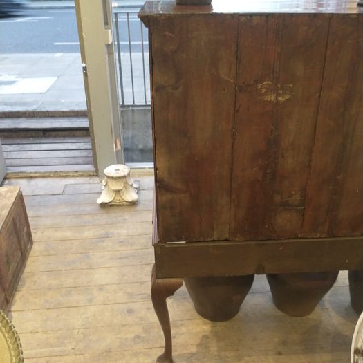 George II mid C18th burr walnut chest on stand