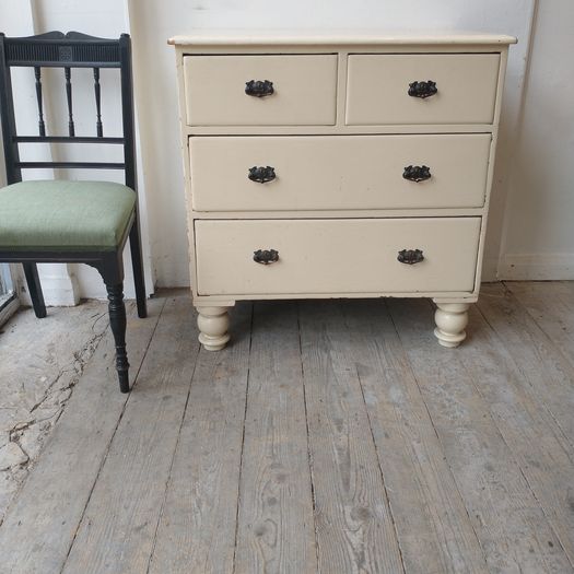 Georgian painted pine chest drawers