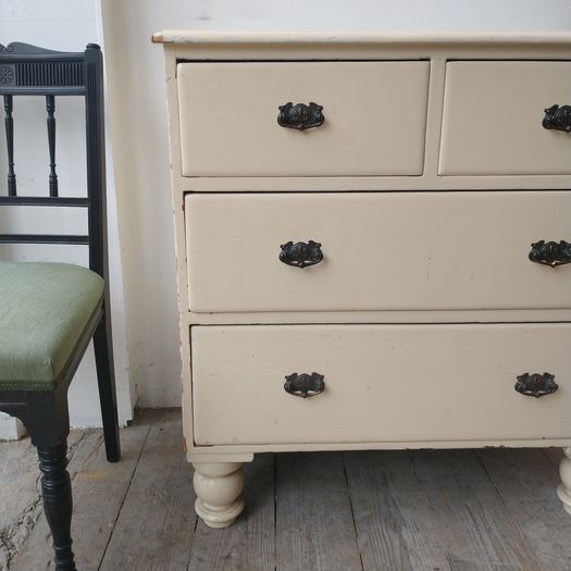 Georgian painted pine chest drawers