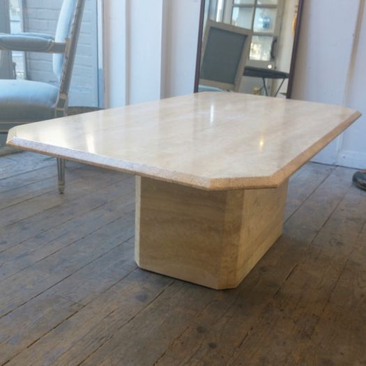 Mid century travertine marble low table