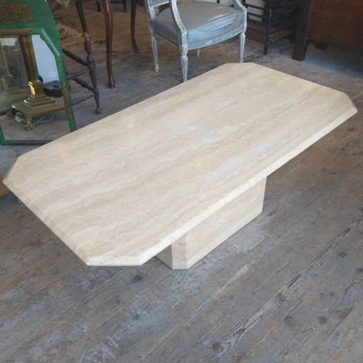 Mid century travertine marble low table