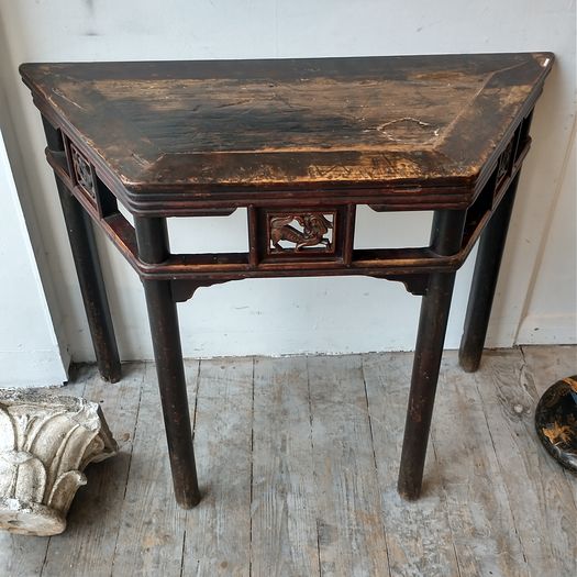 Antique elm console