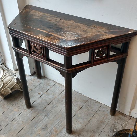 Antique elm console