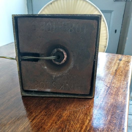 Antique large column table lamp