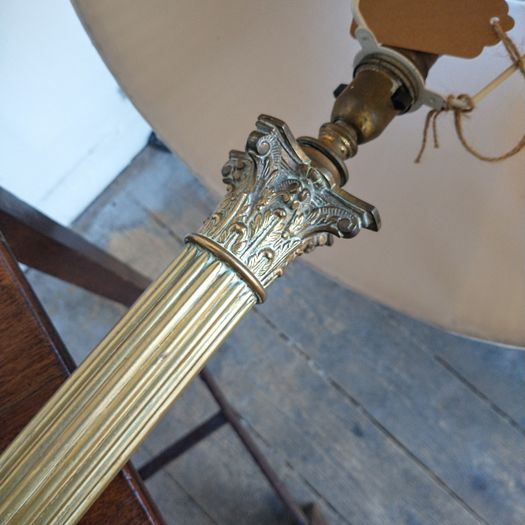 Antique large column table lamp