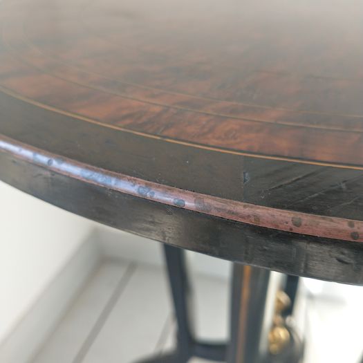 Antique ebonised lamp table