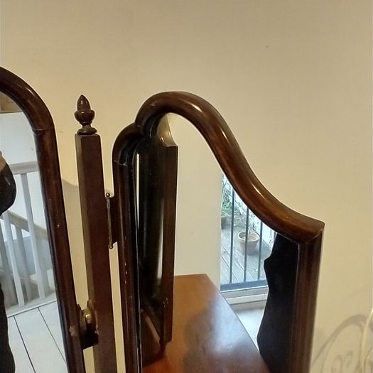 Early C20th tryptic dressing mirror