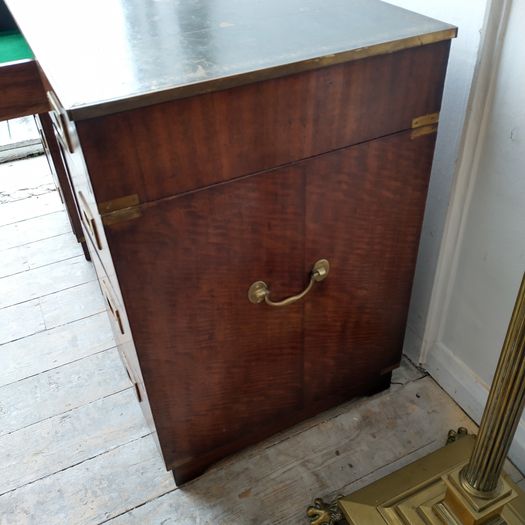 Vintage campaign style pedestal desk