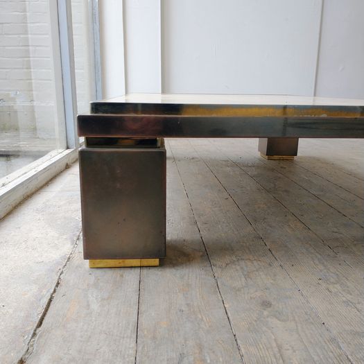 Large vintage 70s travertine coffee table