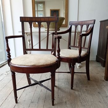 Pair C18th Scottish elbow chairs