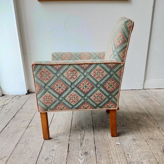 Small antique needle point armchair