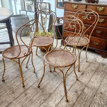 Antique French iron garden chairs