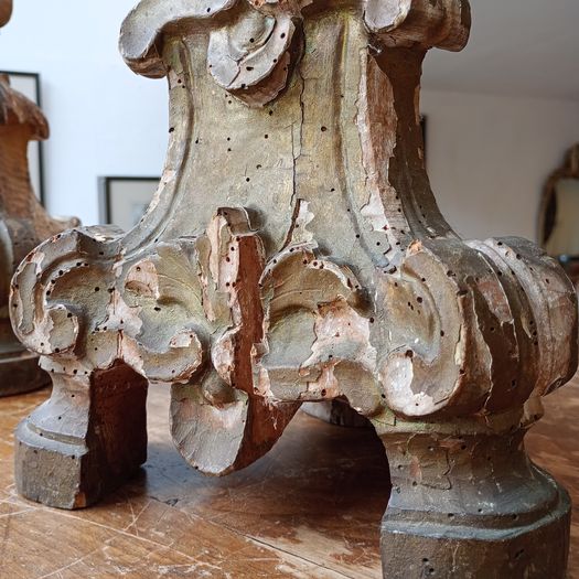 C18th carved altar sticks