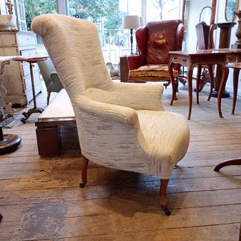 C19th armchair reupholstered.