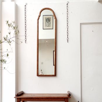 Tall Edwardian arched mirror
