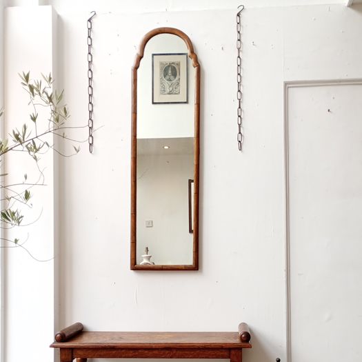 Tall Edwardian arched mirror